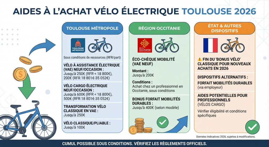 Aides vélo électrique Toulouse 2026