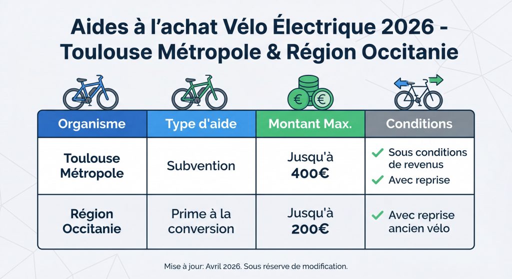 Aides achat vélo électrique Toulouse